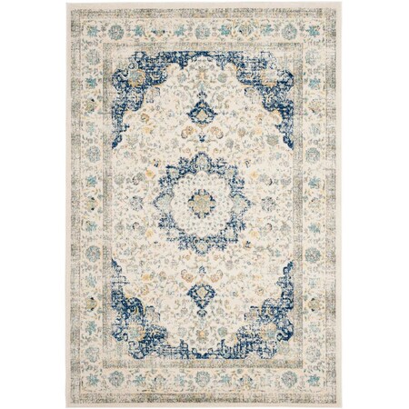 Safavieh 9 x 12 ft. Large Rectangle Evoke Power Loomed RugIvory & Blue EVK220C-9